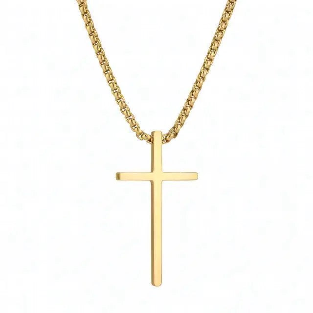 Colar Redentor Aço Dourado - Imagem 2